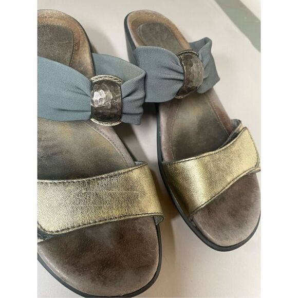 Naot Pinotage Pewter Stretch Leather Wedge Sandal size 7.5 - Picture 9 of 12